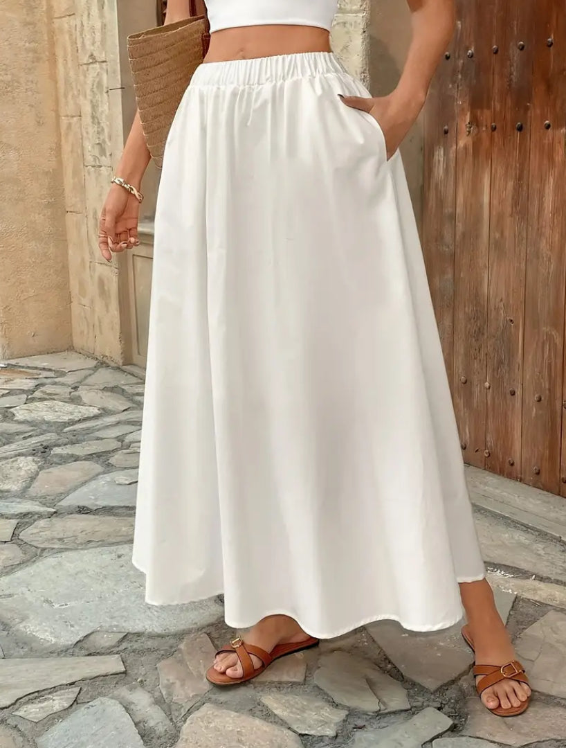 White A line Skirt
