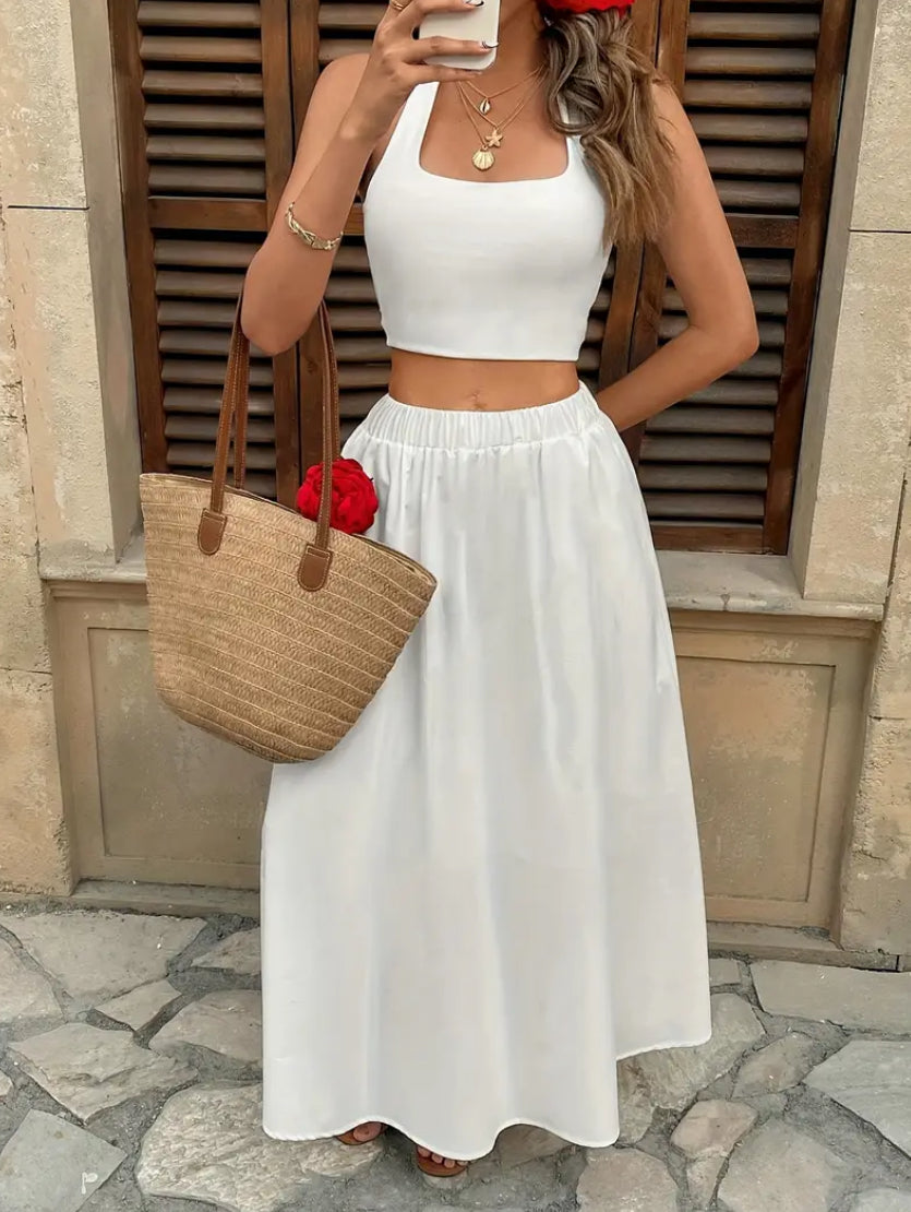 White A line Skirt