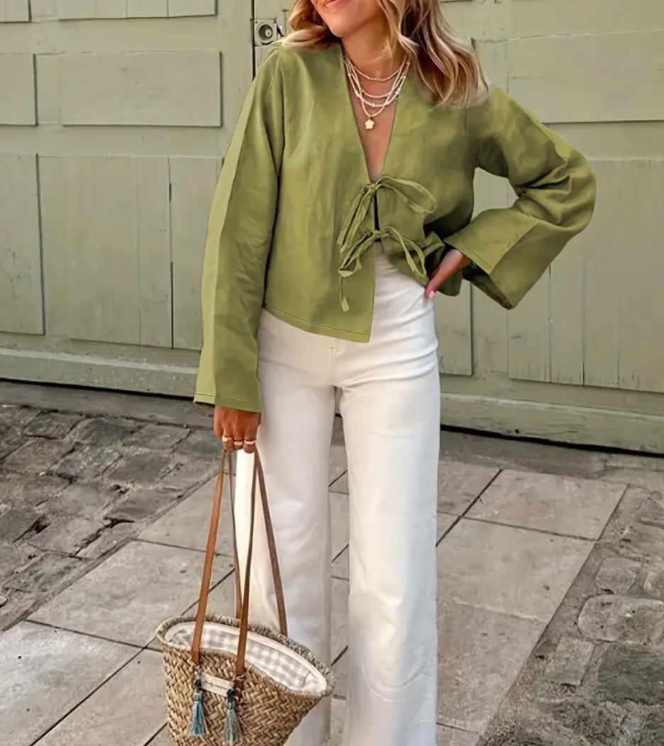 front tie blouse
