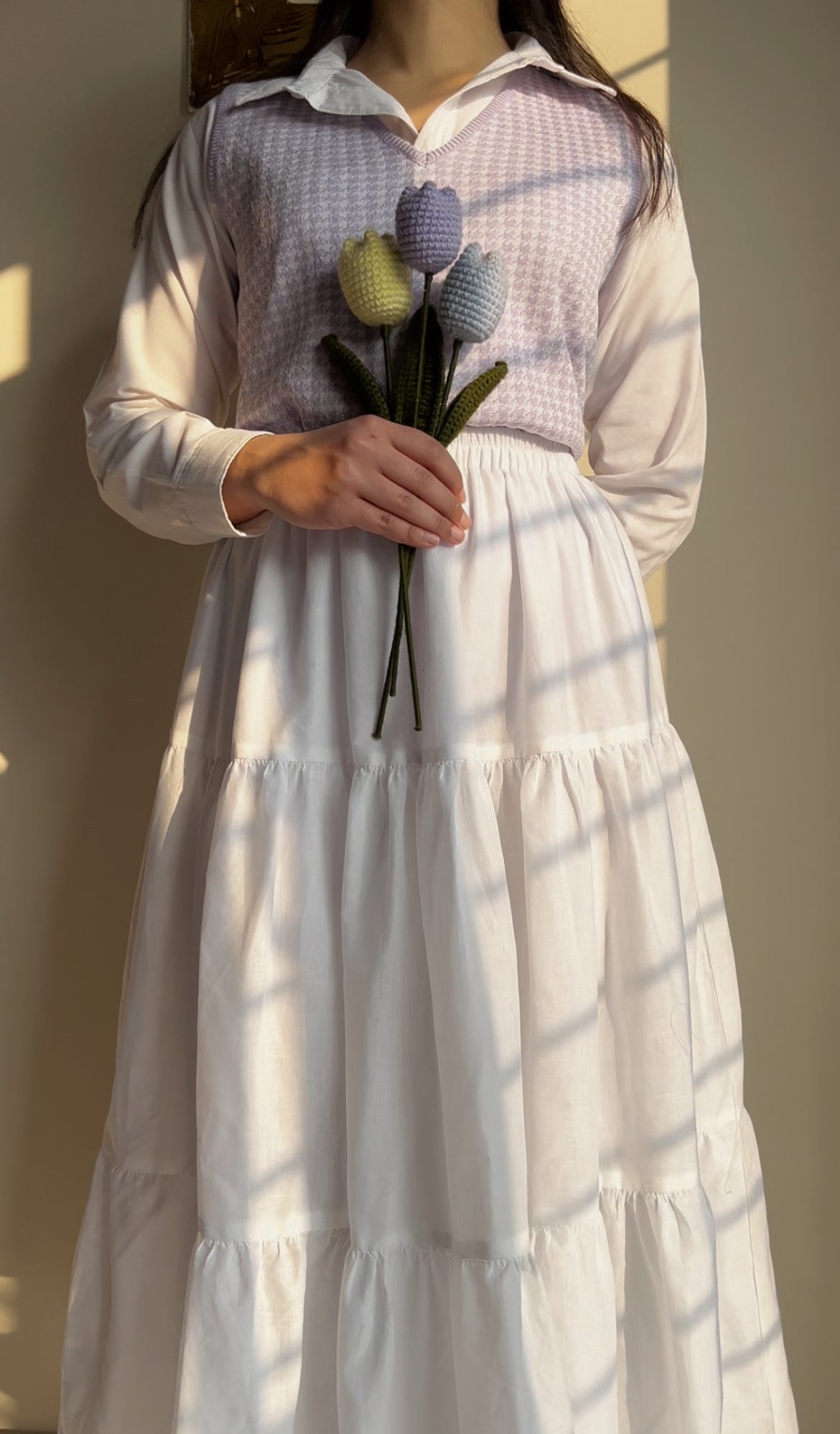 White 3 tier Skirt