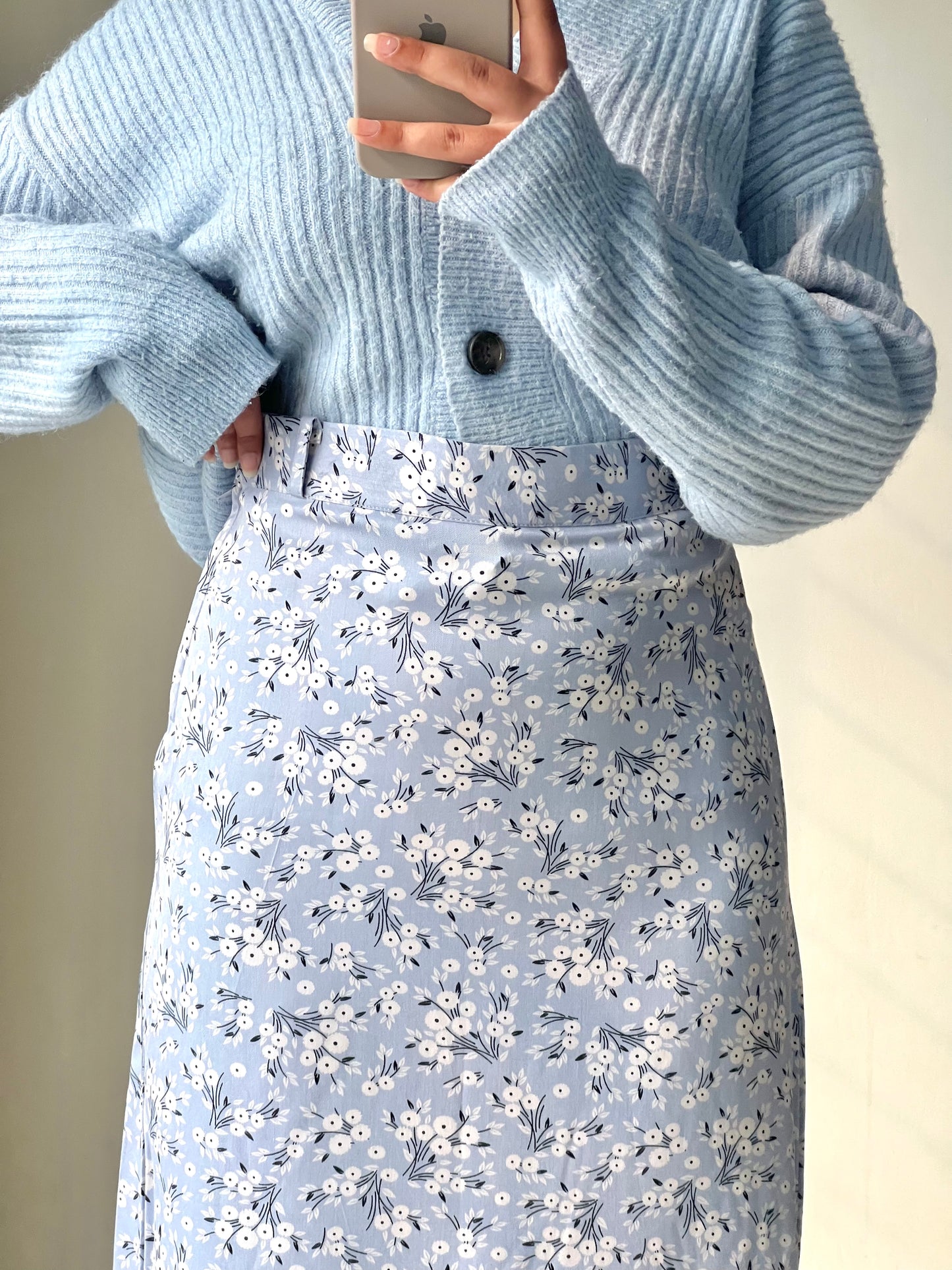 Blue Floral Skirt
