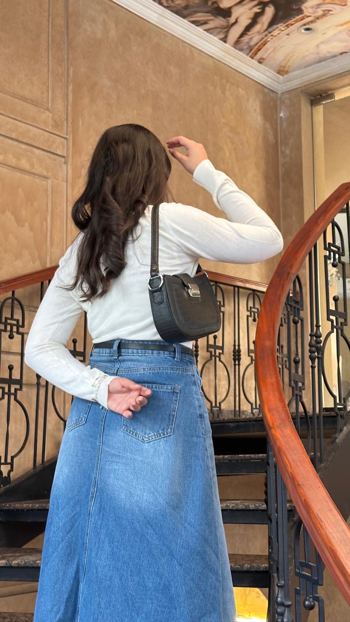 Light Blue Denim Skirt