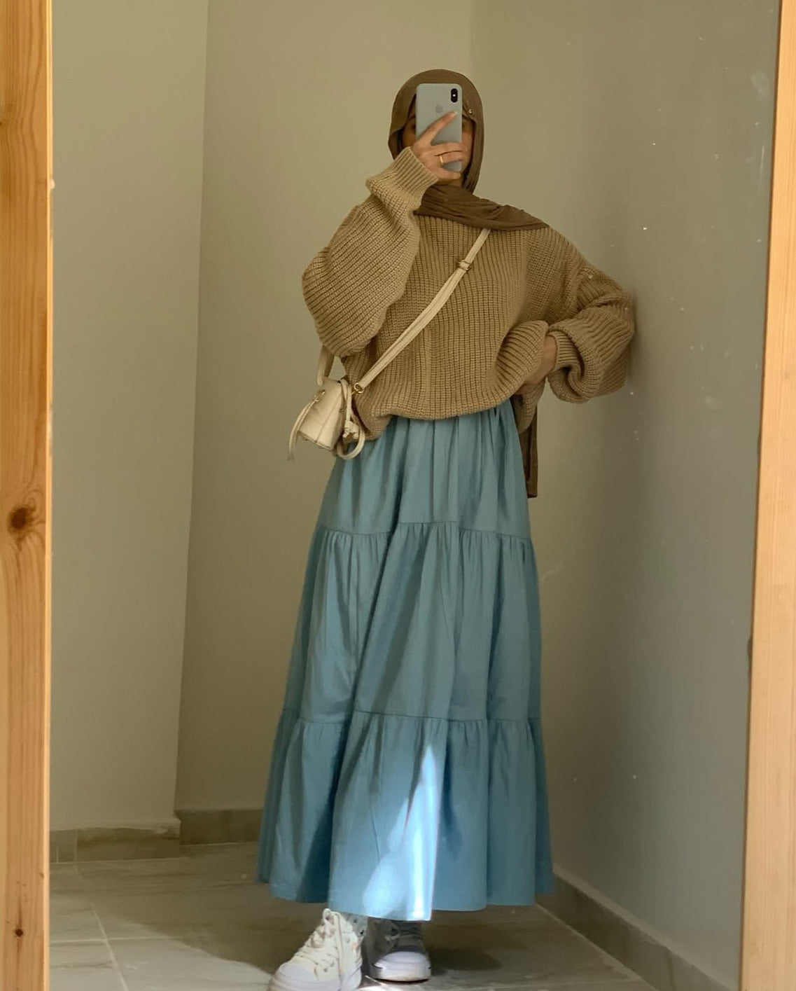 Blue 3 Layer Maxi Skirt