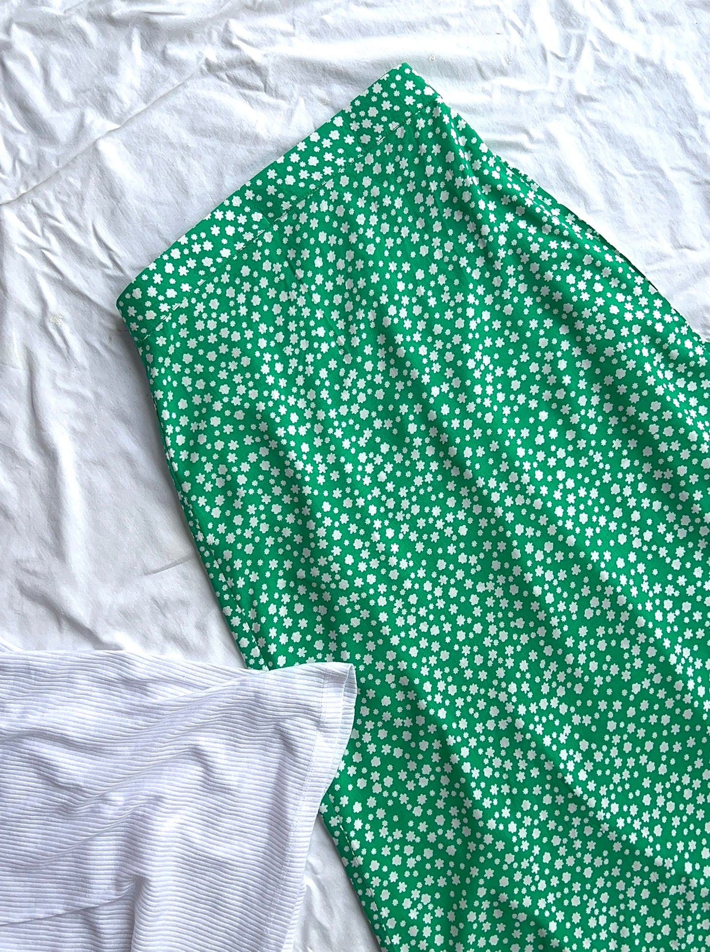 Mint floral skirt
