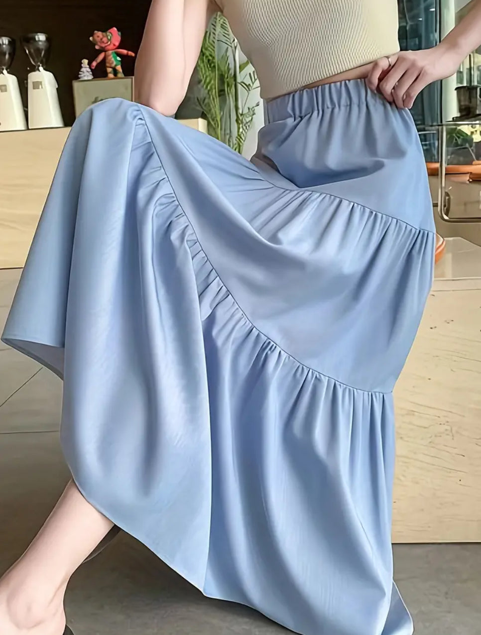 Powder blue Maxi Skirt