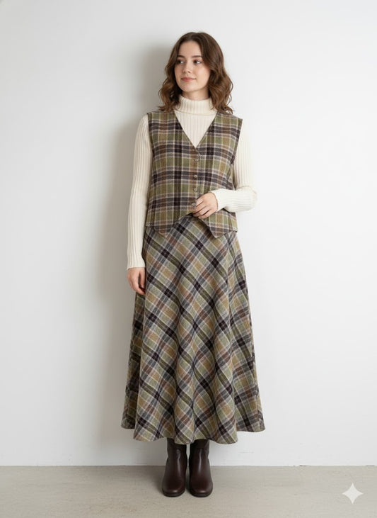 Earthy Check wool Co ord