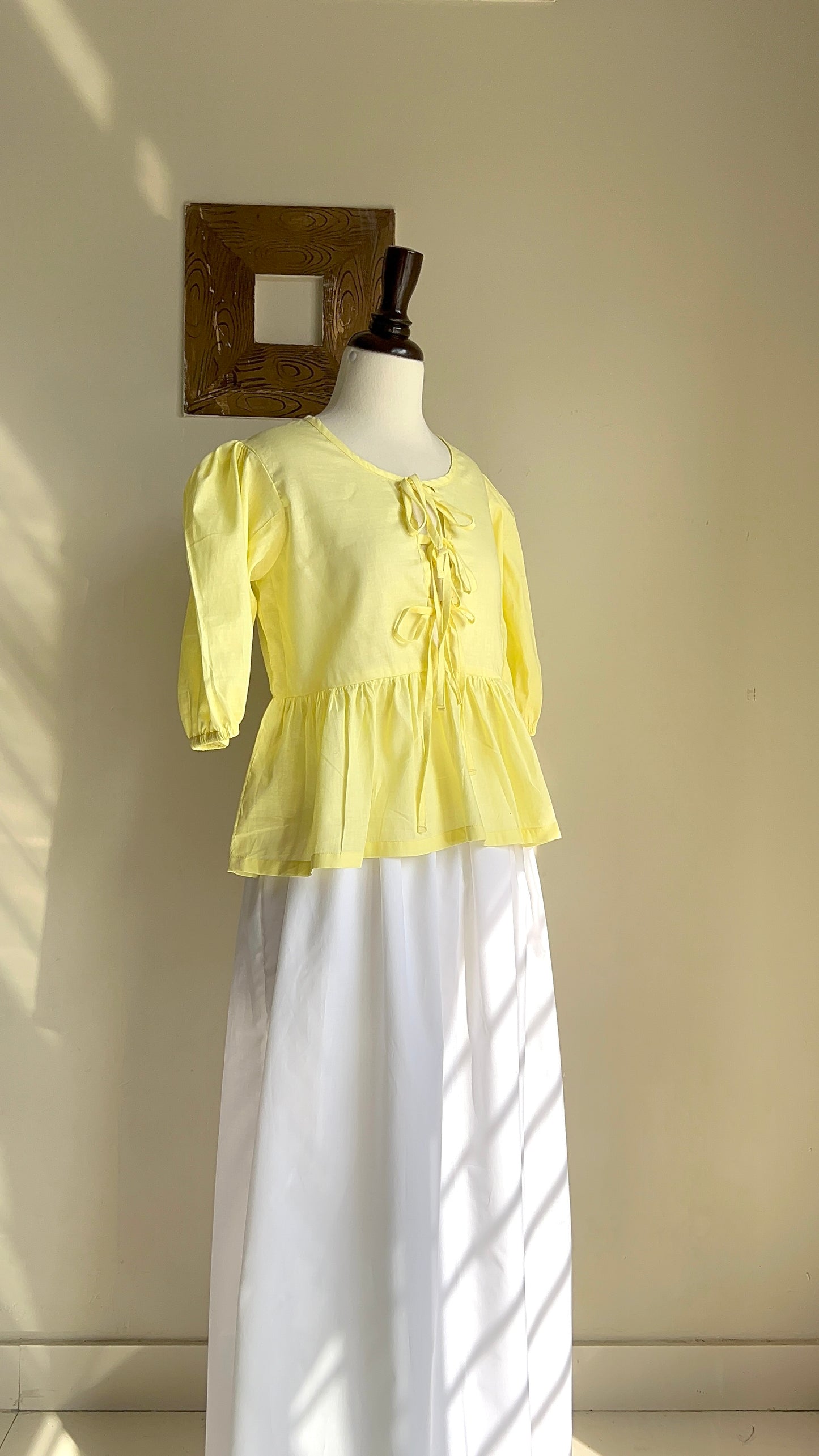 Butter Yellow Front tie top