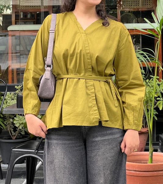 Olive Wrap top