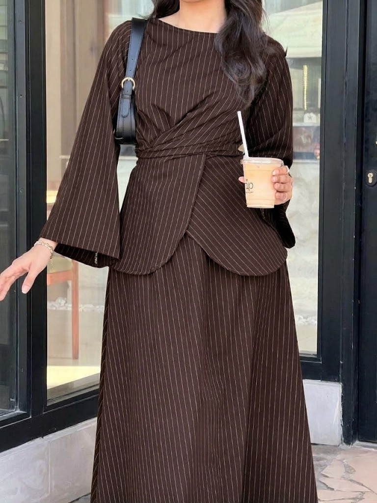 Chocolate Pinstripe Co-ord Set