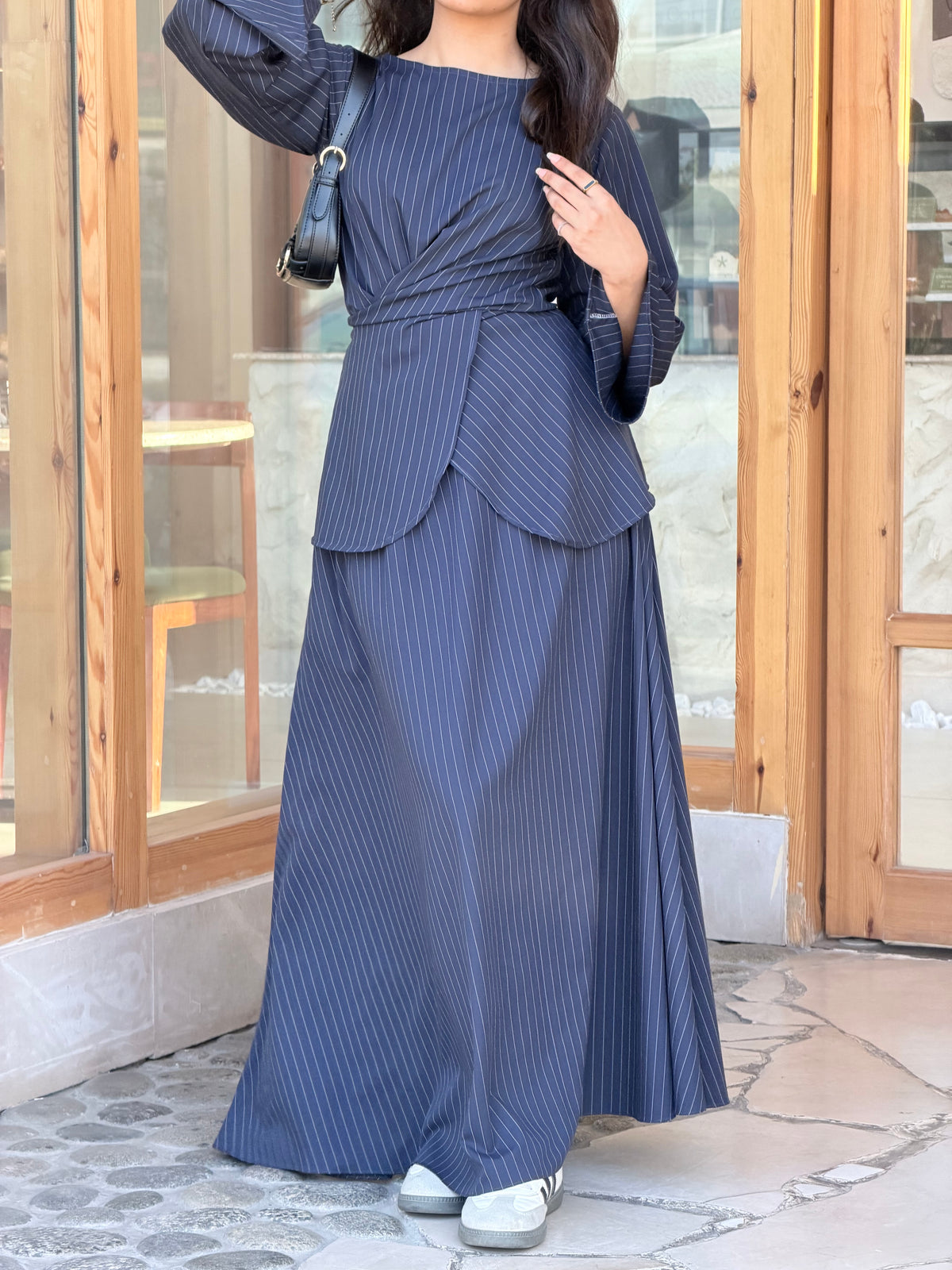 Navy Pinstripe Co-ord Set