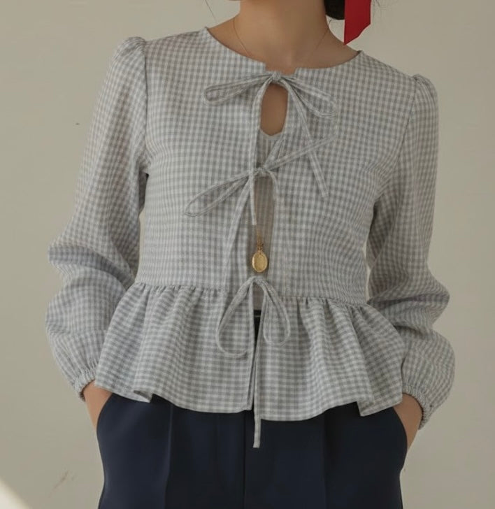 SeaGreen Gingham Top