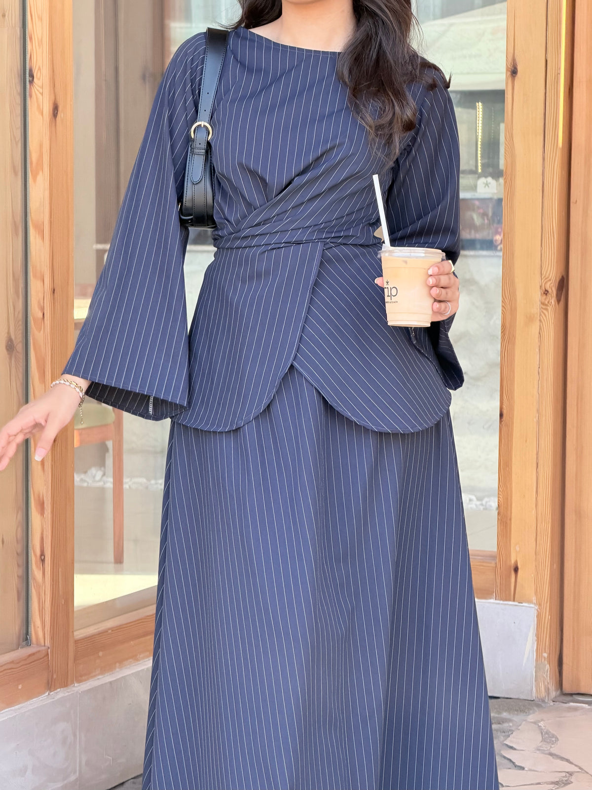 Navy Pinstripe Co-ord Set
