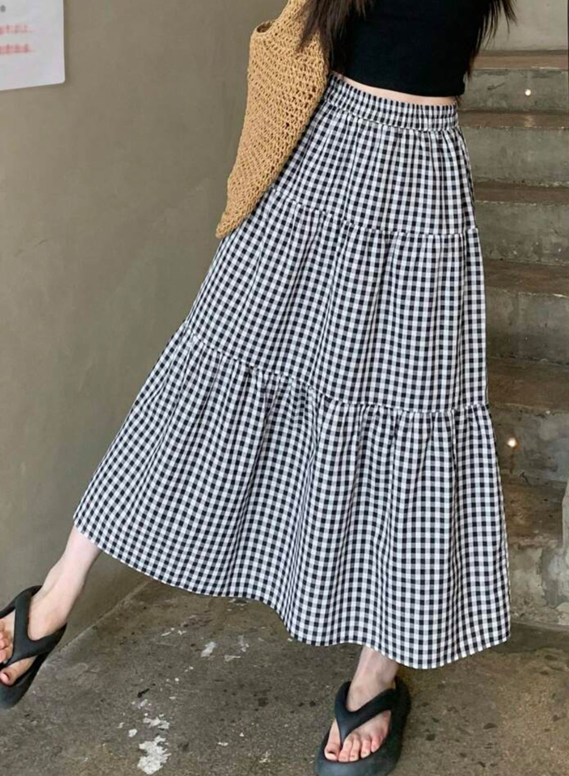 Gingham 3 Tier Skirt