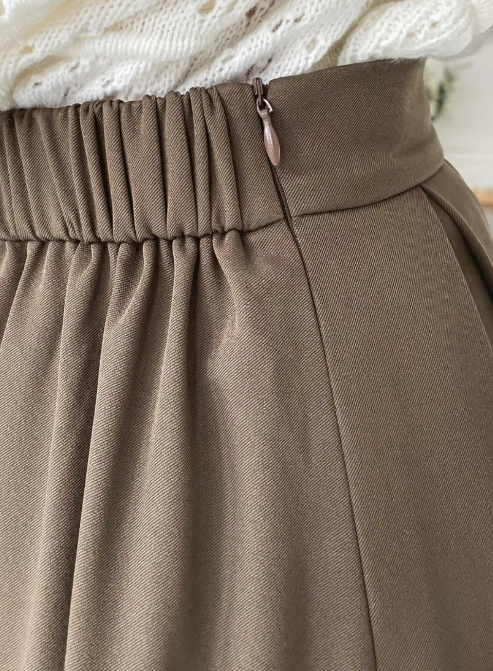 Oatmeal delight Pleated Skirt