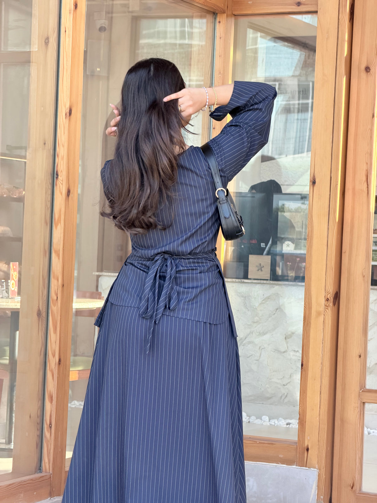 Navy Pinstripe Co-ord Set