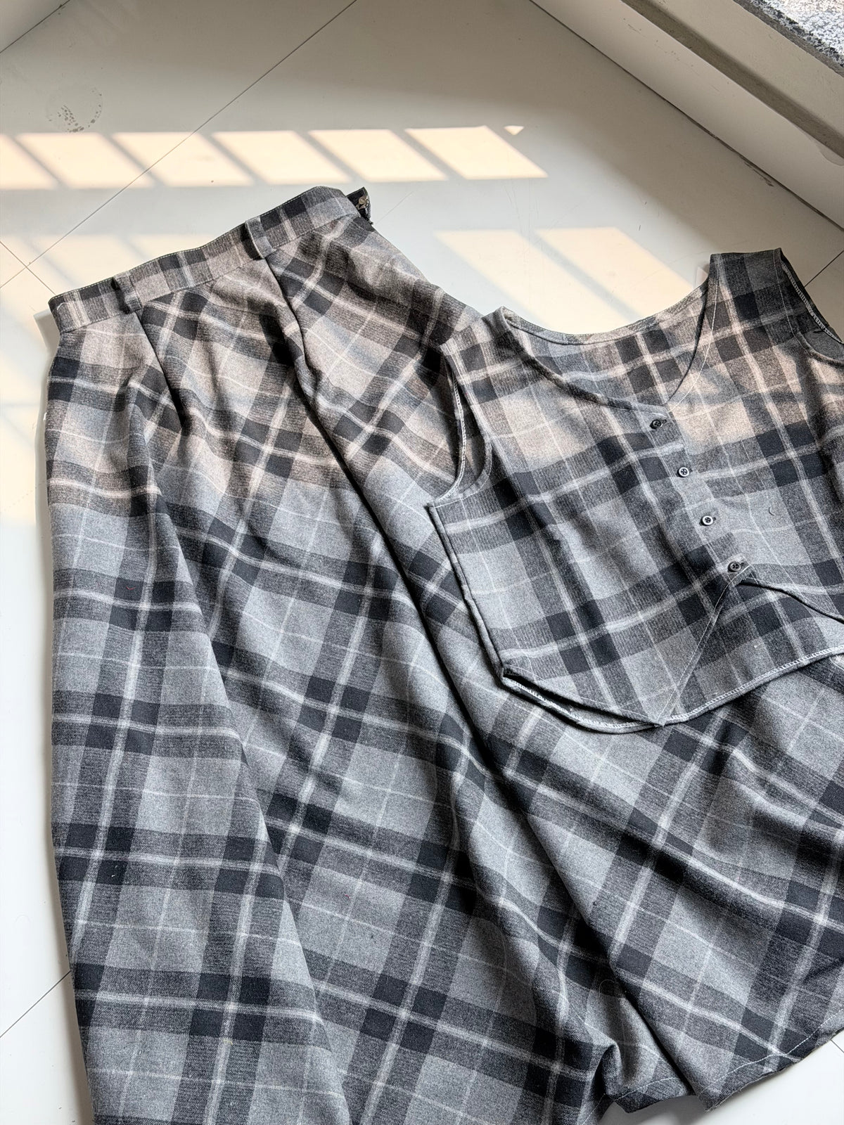 Shadow Check Skirt