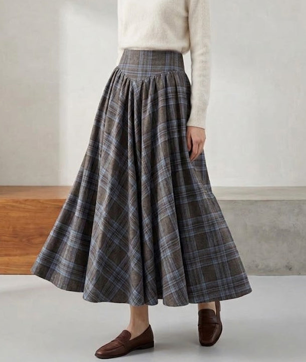 Midnight Check Skirt