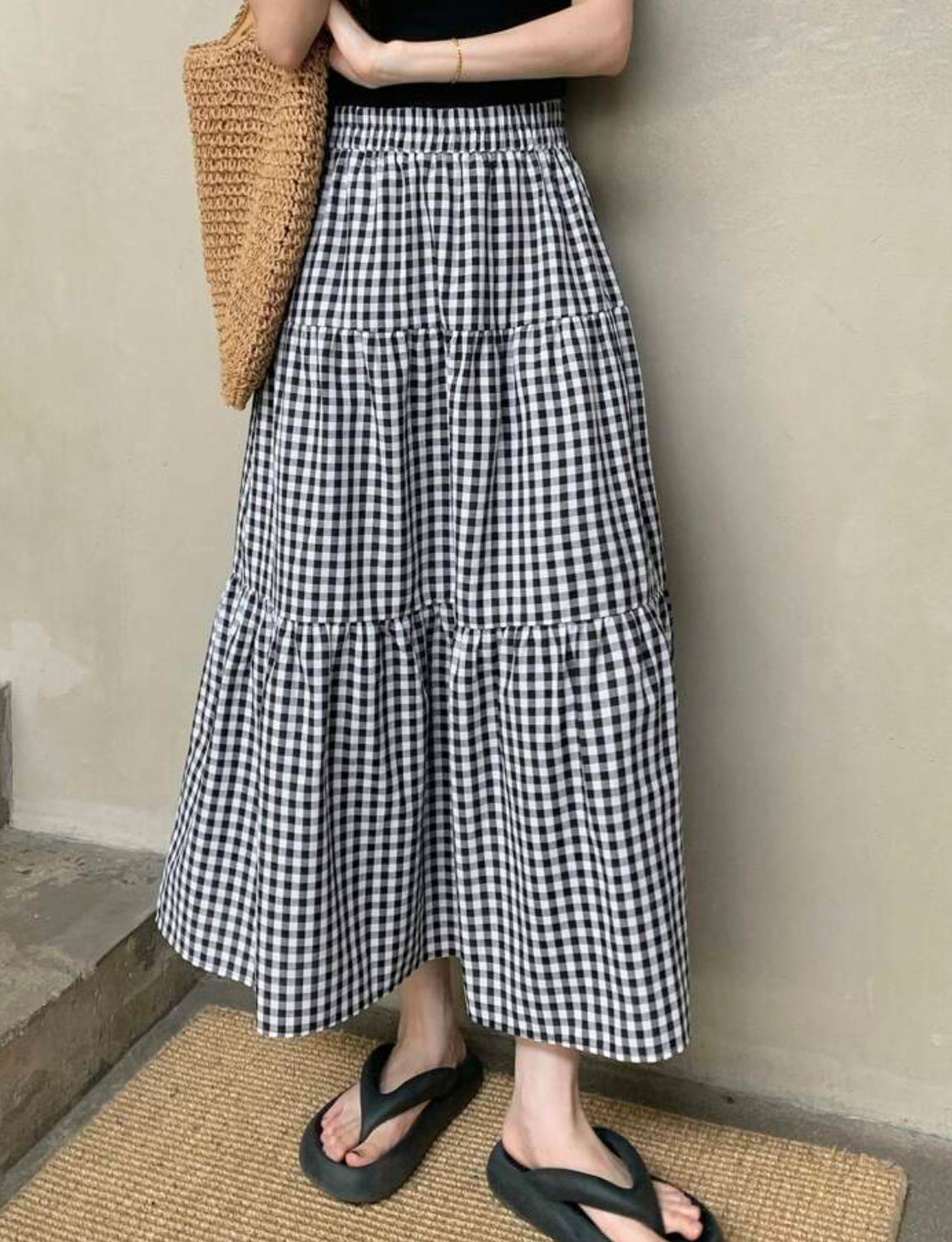 Gingham 3 Tier Skirt