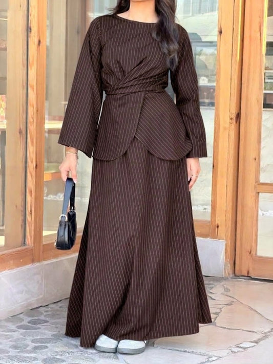 Chocolate Pinstripe Co-ord Set
