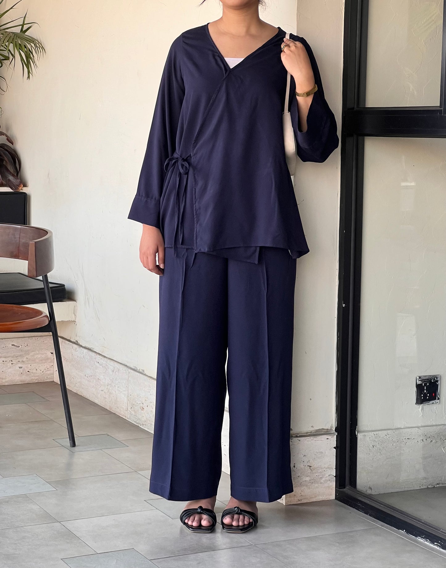 Navy Blue Wrap Co ord