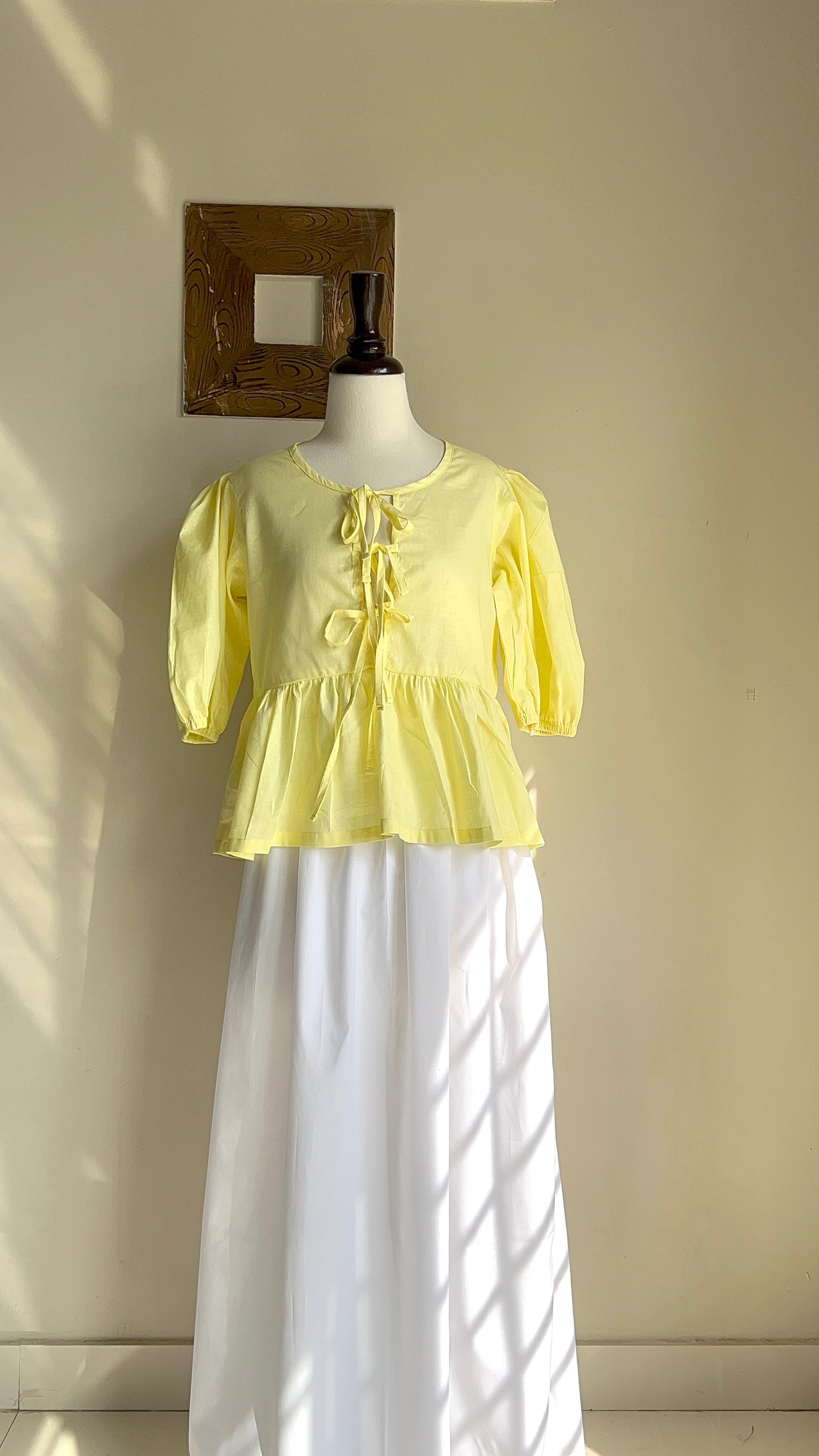 Butter Yellow Front tie top