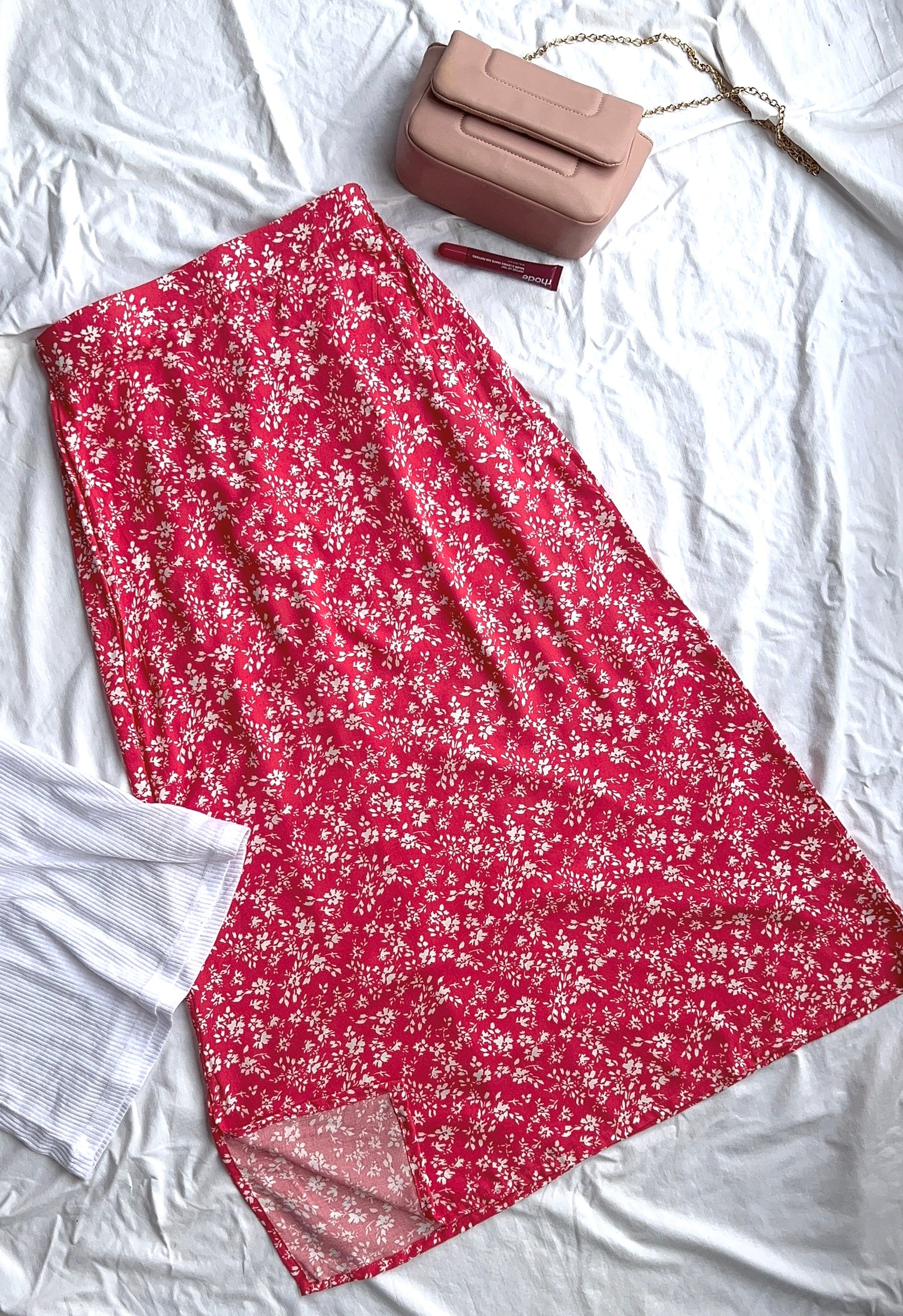 Scarlet floral skirt