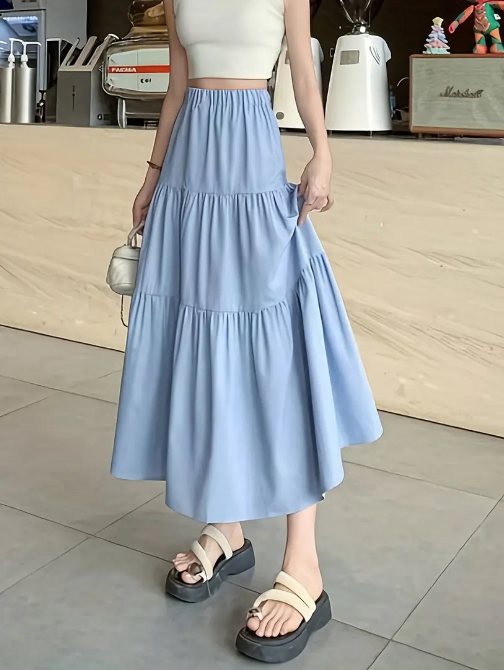 Powder blue Maxi Skirt