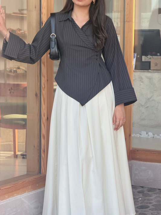 Ash Pinstripe Top