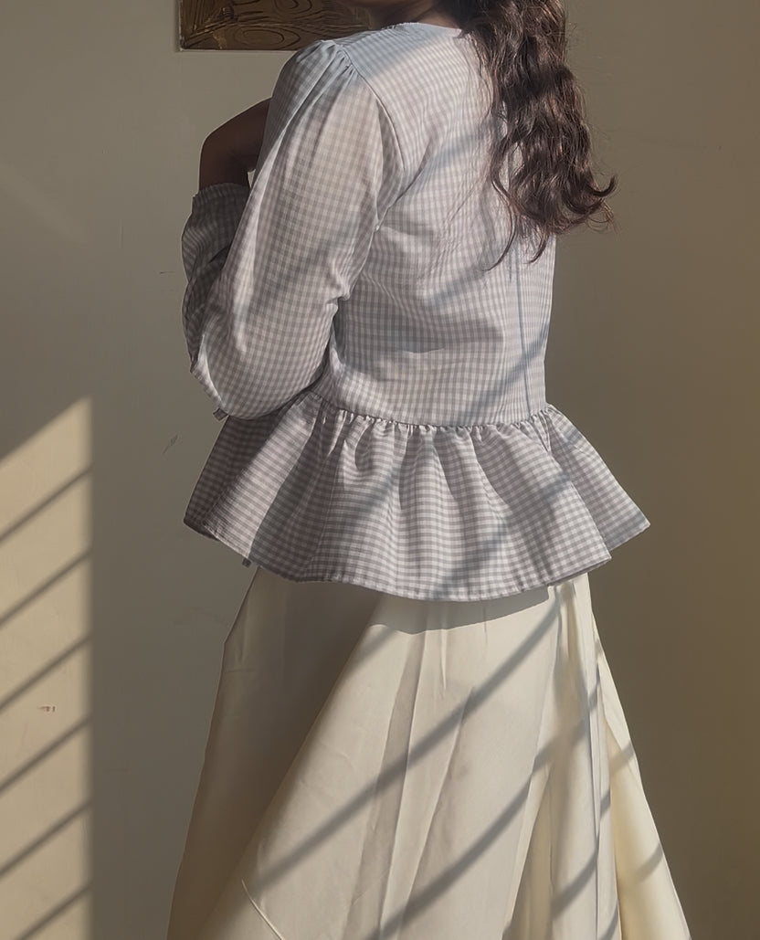 SeaGreen Gingham Top