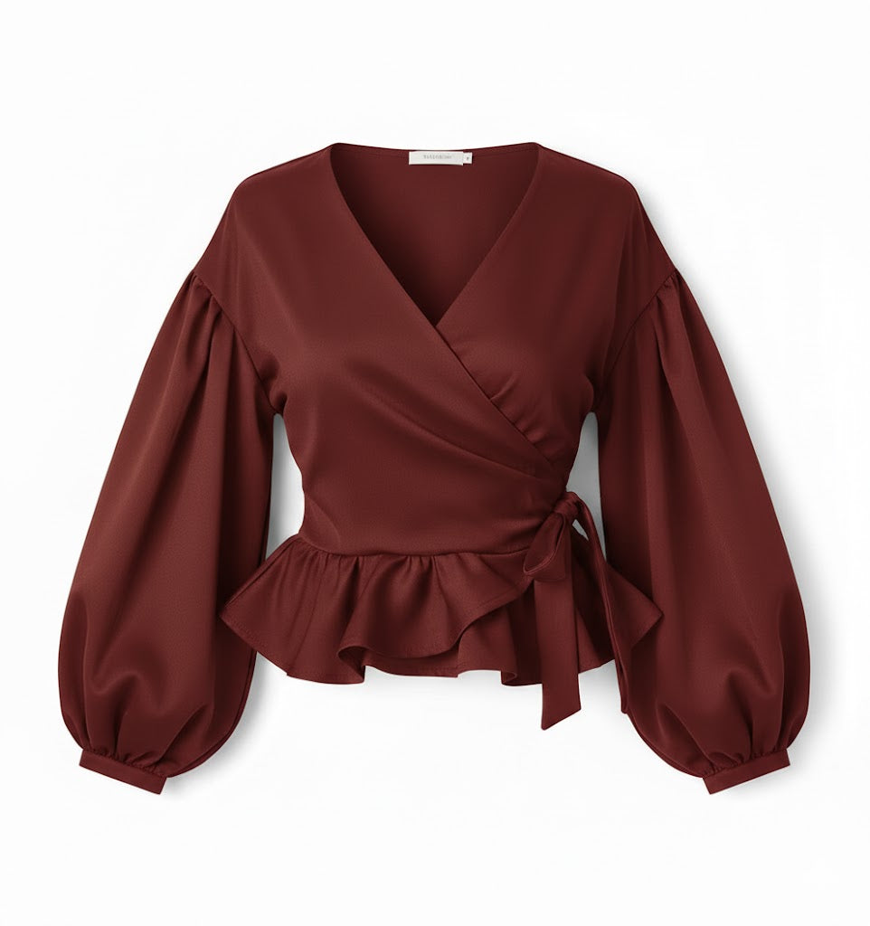 Wrap Peplum Top