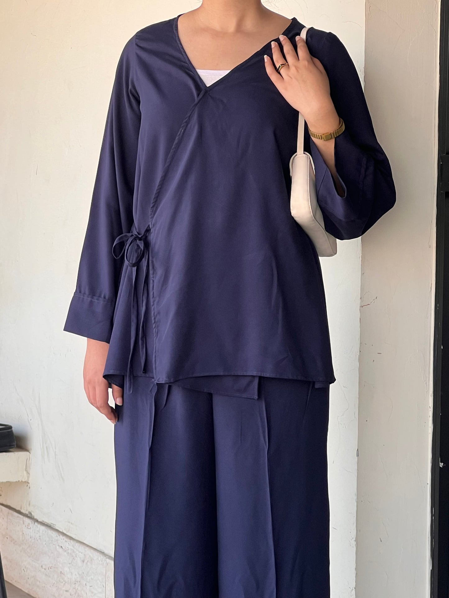 Navy Blue Wrap Co ord