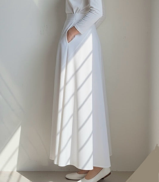 White A line Skirt