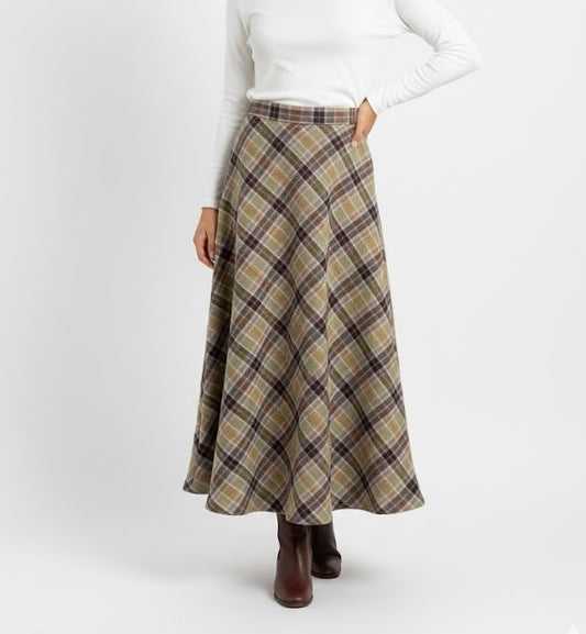 Earthy Checks Skirt
