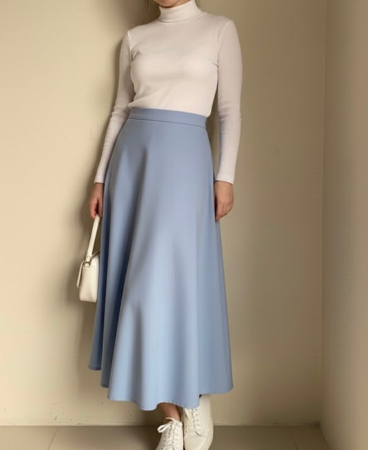Soft Blue Umbrella Skirt