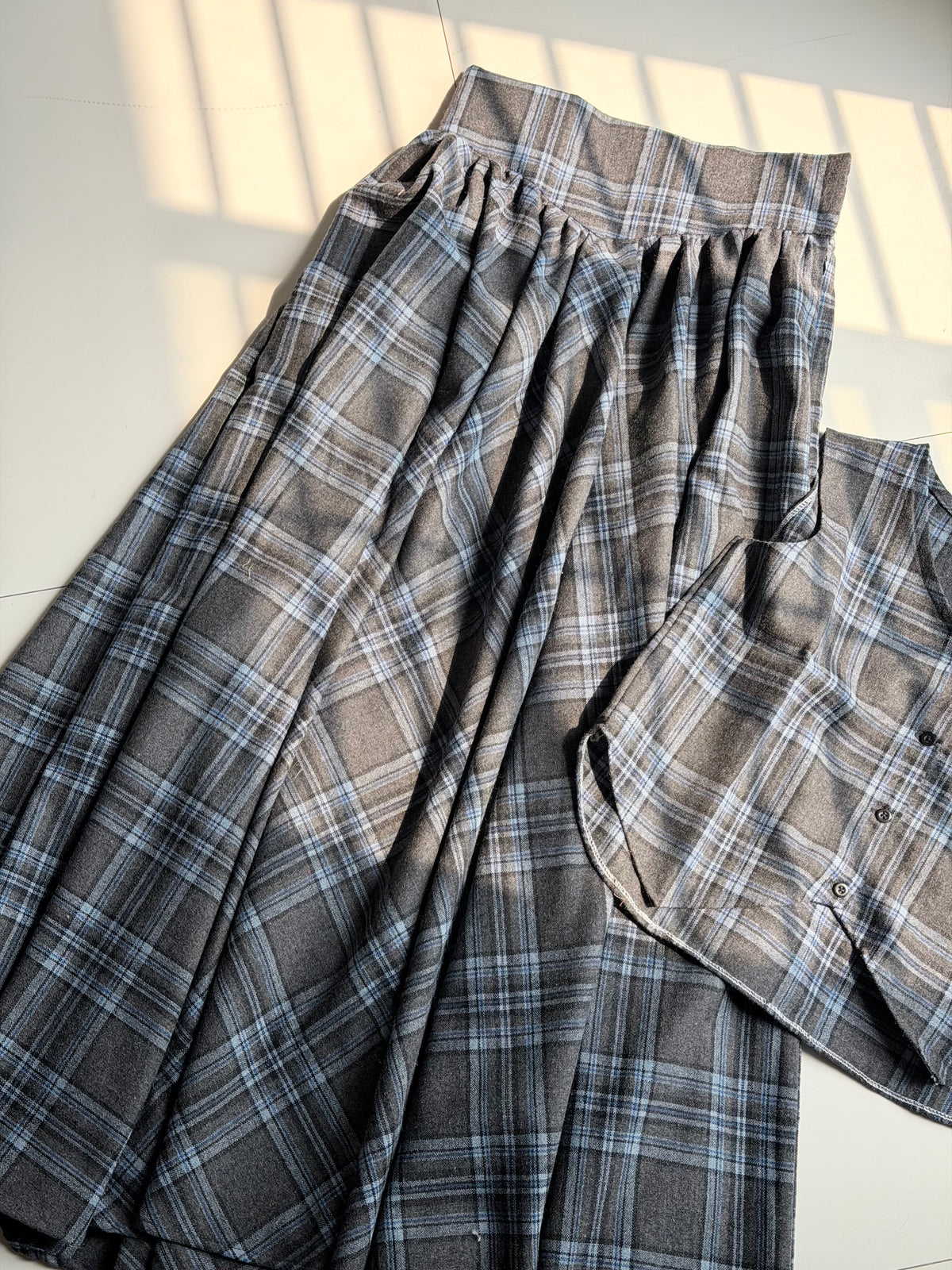 Midnight Check Skirt