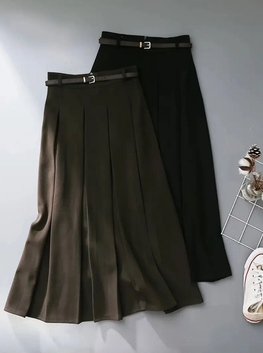 Elegant high waist pleated Skirt