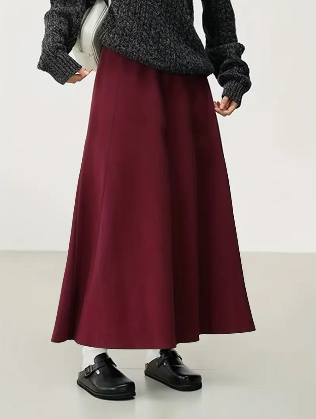 Maroon Flared Skirt