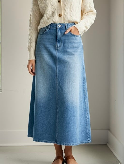 Light Blue Denim Skirt