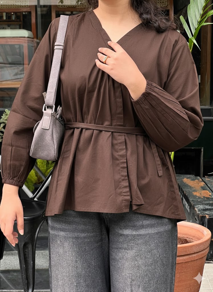 Brown Wrap Top