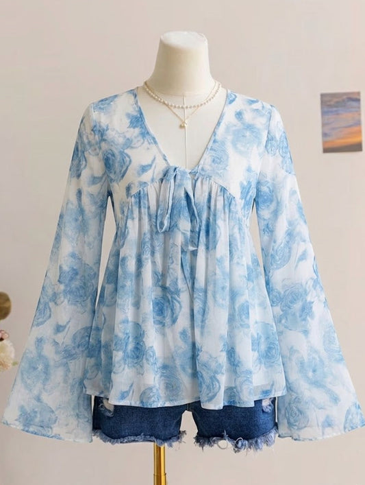 Blue Floral Fairy kurti
