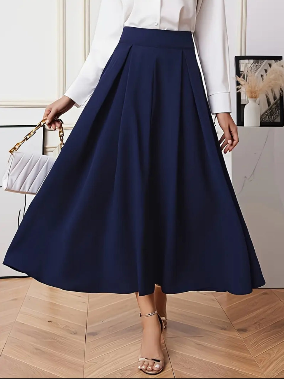 Navy blue A-line skirt