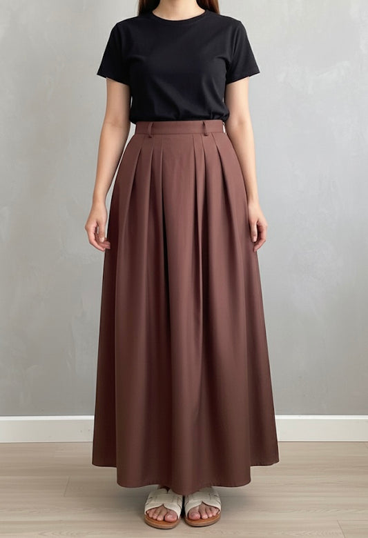 Pleated linen Skirt