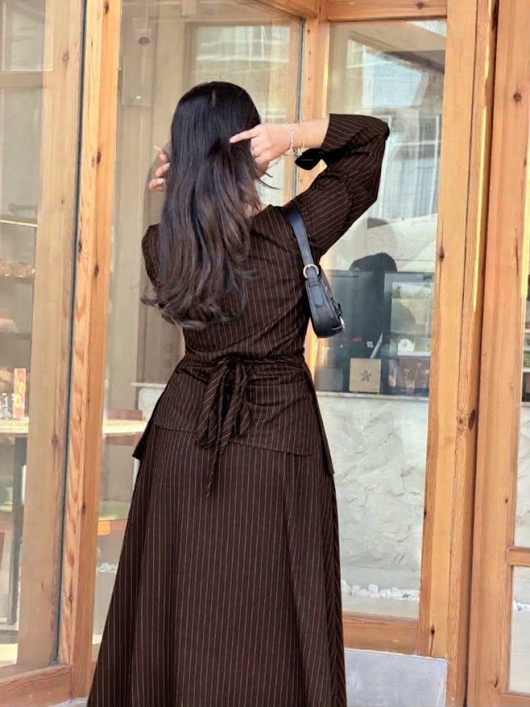 Chocolate Pinstripe Co-ord Set