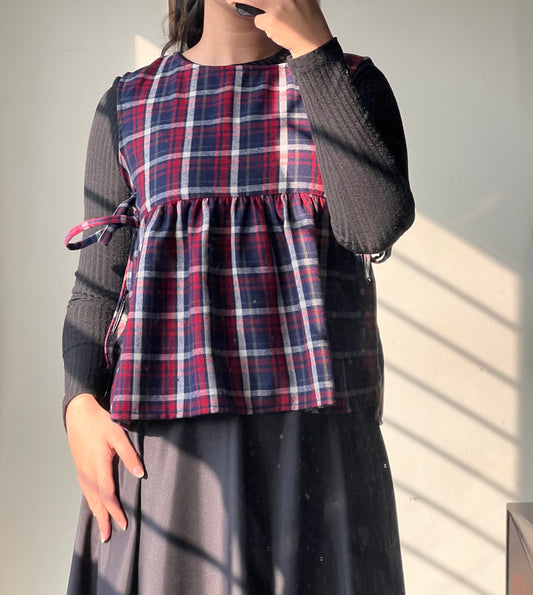 Plaid Bow Top