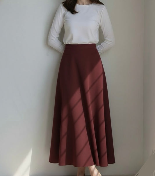 Maroon Umbrella Skirt