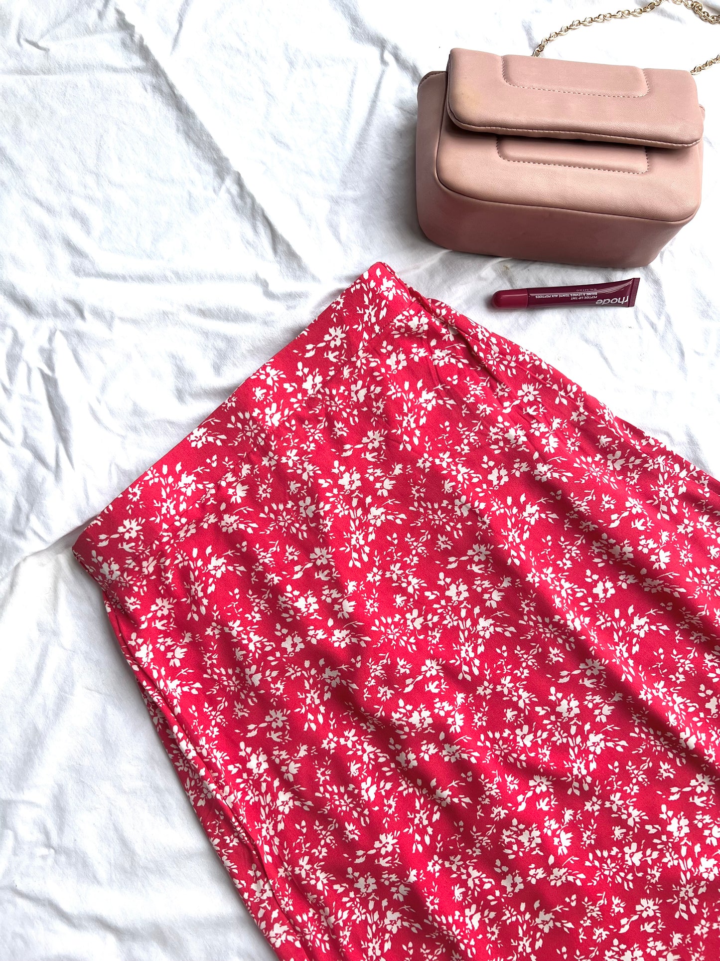 Scarlet floral skirt