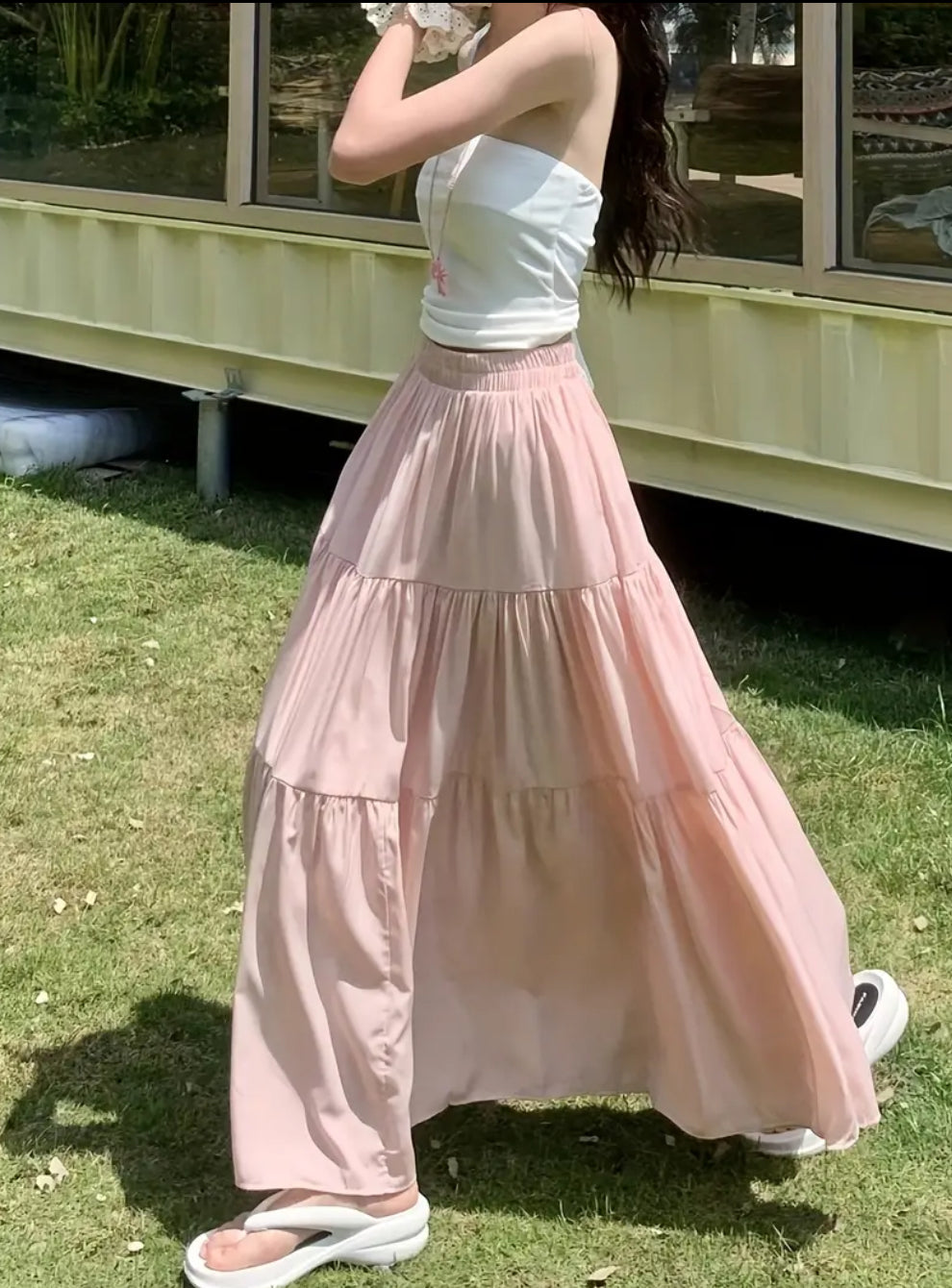 Pastel Pink Maxi Skirt