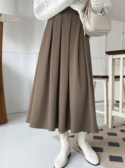 Oatmeal delight Pleated Skirt