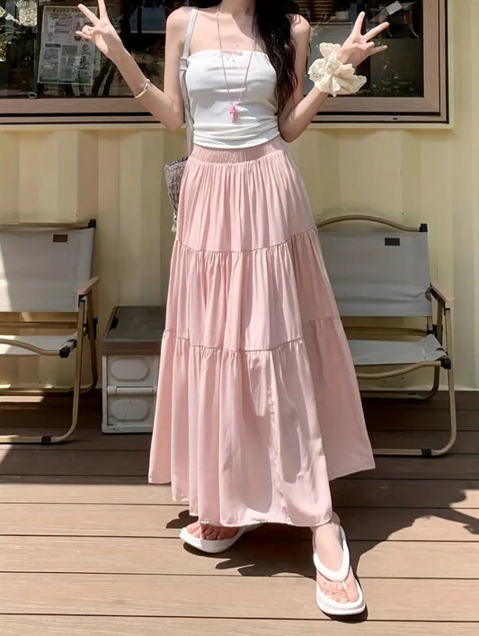 Pastel Pink Maxi Skirt