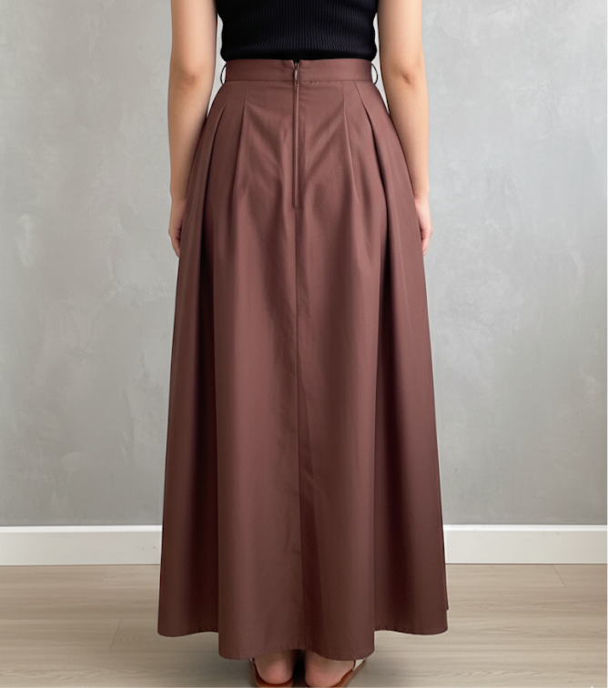 Pleated linen Skirt